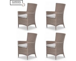 Garden Impressions Costa tuinstoelen set van 4 wicker met kussen