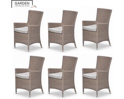 Garden Impressions Costa tuinstoelen set van 6 wicker met kussen