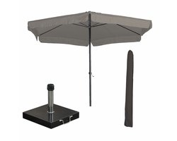 Garden Impressions Delta stokparasol Ø300 cm taupe incl 40 kg Cosmo parasolvoet en parasolhoes