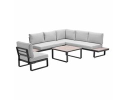 Garden Impressions Diego loungeset 5-delig - donker grijs - valley sand