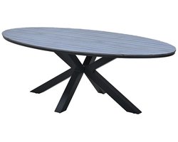 Garden Impressions Edison tuintafel - ovaal - 280 cm - grey teak Vironwood