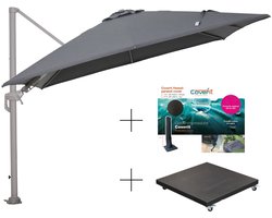 Garden Impressions Hawaii deluxe parasolset 300x300 taupe anthracite