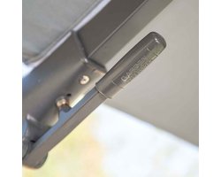 Garden Impressions Hawaii zweefparasol Ø350 cm carbon black / zand met 90kg black polished parasolvoet en parasolhoes