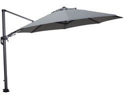 Garden Impressions Hawaii zweefparasol Ø350 cm - frame carbon black - licht grijs doek