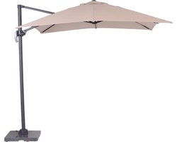 Garden Impressions Hawaii zweefparasol S 250x250 - donker grijs - ecru