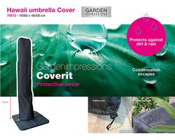 Garden Impressions Hawaii zweefparasol S Ø300 - donker grijs/licht grijs met 80 kg parasolvoet en parasolhoes