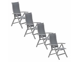 Garden Impressions Hilly tuinstoel verstelbaar taupe - 4 stuks