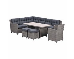Garden Impressions Jaru lounge dining set 6-delig links - light teak vironwood