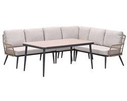 Garden Impressions Kalibo hoek lounge dining set R 4-delig - donker grijs