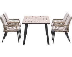 Garden Impressions Kalibo tuinset 5-delig - Penedo tuintafel 160x90 cm