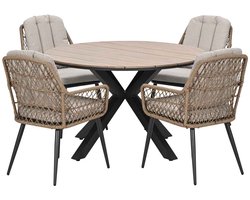 Garden Impressions Kalibo tuinset 5-delig - Tulli tuintafel Ø122 cm