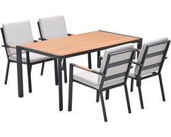 Garden Impressions Kasper tuinset stapelbaar 5-delig - donker grijs - teak look