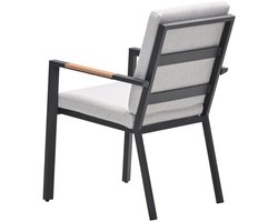 Garden Impressions Kasper tuinstoel stapelbaar donker grijs - 4 stuks