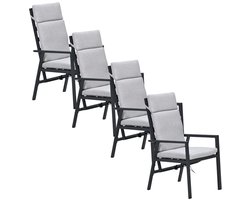 Garden Impressions Kasper tuinstoel verstelbaar donker grijs - 4 stuks
