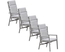 Garden Impressions Kasper tuinstoel verstelbaar taupe - 4 stuks