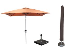 Garden Impressions Lotus parasolset 250x250 koper met voet en hoes