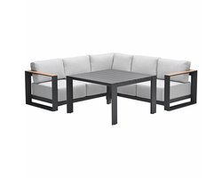 Garden Impressions Malakka lounge dining set 4-delig - valley sand - light teak look