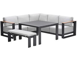 Garden Impressions Malakka lounge dining set 5-delig - valley sand - light teak look
