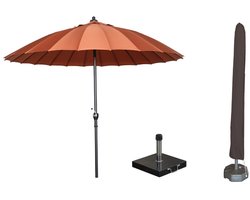Garden Impressions Manilla parasolset koper met voet 30 kg en hoes