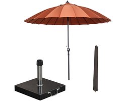 Garden Impressions Manilla stokparasol Ø250 cm - koper incl parasolhoes en 40 kg Cosmo parasolvoet