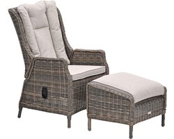 Garden Impressions Marbella loungestoel verstelbaar incl. voetenbank - havanna sand