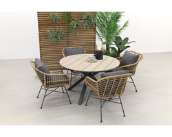 Garden Impressions Margriet naturel / Edison 122 cm. - ronde tuinset