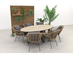 Garden Impressions Margriet - Naturel / Edison 220 x 115 cm. - ovale tuinset
