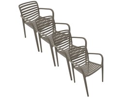 Garden Impressions Mees tuinstoel taupe - 4 stuks
