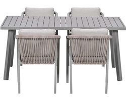 Garden Impressions Milou tuinset 5-delig - tuintafel 160x90 cm taupe