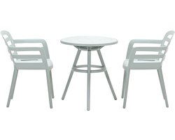 Garden Impressions Mira balkonset 3-delig - Faria tuintafel Ø60 cm - olijf