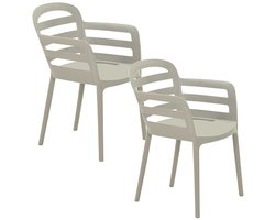 Garden Impressions Mira tuinstoel zand - 2 stuks