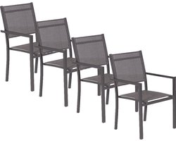 Garden Impressions Moon tuinstoel donker grijs - 4 stuks