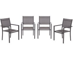 Garden Impressions Moon tuinstoelen set van 4 – carbon black / antraciet