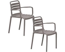 Garden Impressions Moos tuinstoel taupe - 2 stuks