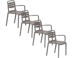 Garden Impressions Moos tuinstoel taupe - 4 stuks