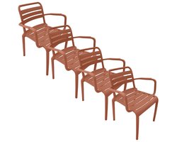 Garden Impressions Moos tuinstoel terra - 4 stuks