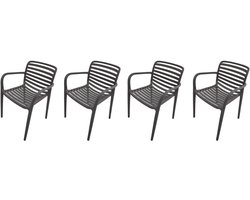 Garden Impressions Nantes tuinstoelen set van 4 – antraciet