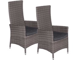 Garden Impressions Nice verstelbare tuinstoel grijs - 2 stuks