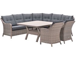 Garden Impressions Nova lounge dining set 6-delig incl stoelen - mystic grey