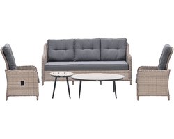 Garden Impressions Nova loungeset 5-delig verstelbaar - Lucas loungetafels