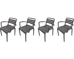 Garden Impressions Orleans tuinstoelen set van 4 – antraciet