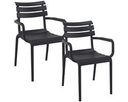 Garden Impressions Paris tuinstoel zwart - 2 stuks