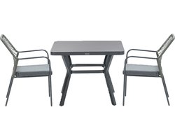 Garden Impressions Ross tuinset 3-delig mosgroen - Mina tuintafel 90x90 cm