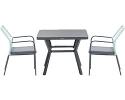 Garden Impressions Ross tuinset 3-delig zacht groen - Mina tuintafel 90x90 cm