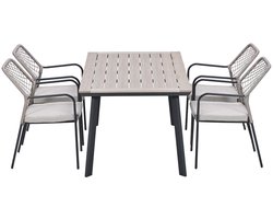 Garden Impressions Ross tuinset sand 5-delig - Penedo tuintafel 160x90 cm
