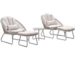Garden Impressions Roswell loungestoelen - Fons bijzettafel Ø45x41 cm