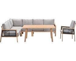 Garden Impressions San Capri lounge dining set 6-delig incl. stoel - light teak aluminium