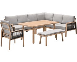 Garden Impressions San Capri lounge dining set 7-delig rechts - light teak aluminium