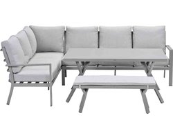 Garden Impressions Senja lounge dining set 4-delig links - valley sand