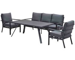 Garden Impressions Senja lounge dining set stoel-bank 4-delig mystic grey